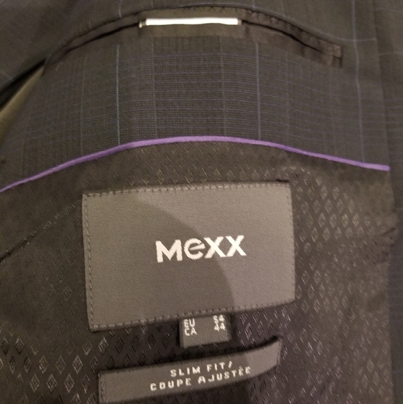Mens navy with blue check mexx suit - Picture 2 of 3